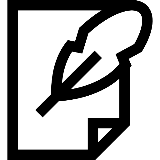 羽根ペン Basic Straight Lineal icon