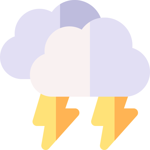Thunderstorm Basic Rounded Flat icon