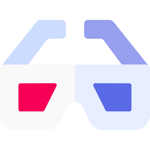 3d-brille Basic Rounded Flat icon