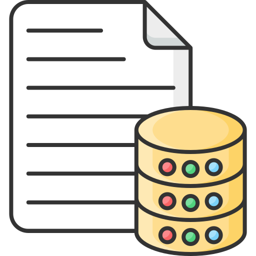 archivo de base de datos Generic Outline Color icono