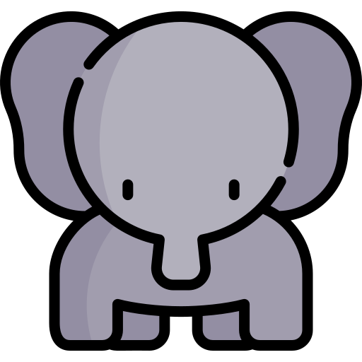 elefante Kawaii Lineal color icono