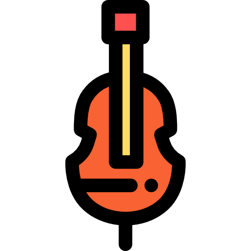 violoncello Detailed Rounded Lineal color icon