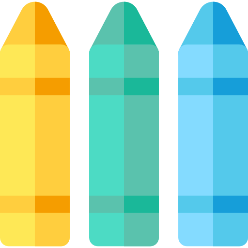 lápices de color Basic Rounded Flat icono