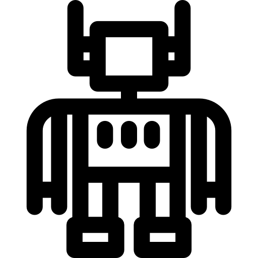 robot Basic Rounded Lineal ikona