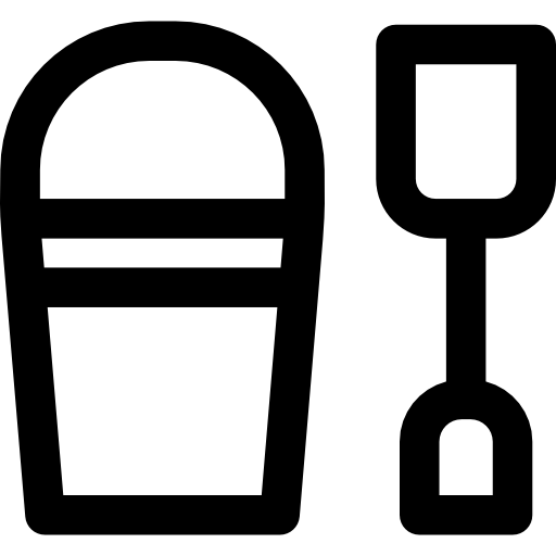 secchio di sabbia Basic Rounded Lineal icona
