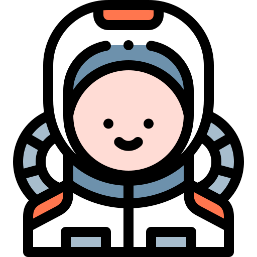 astronauta Detailed Rounded Lineal color ikona