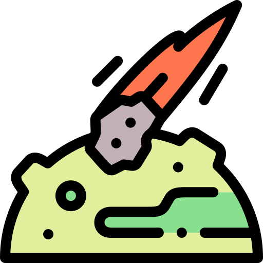 Meteorite Detailed Rounded Lineal color icon