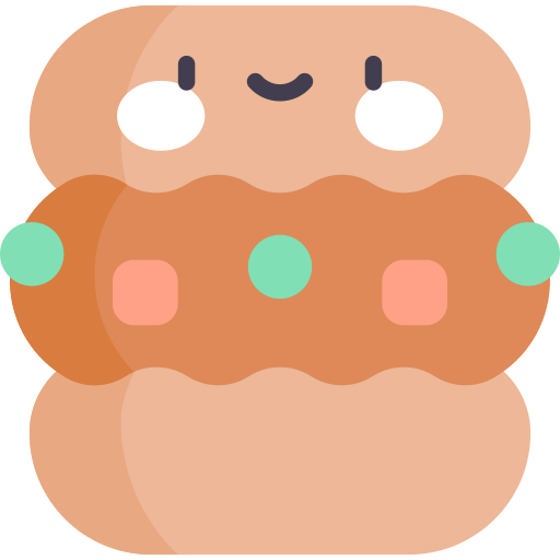 Vetkoek Kawaii Flat icon