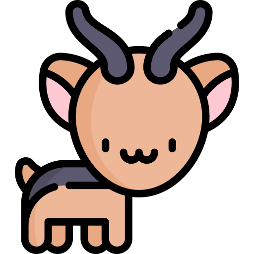 antilope Kawaii Lineal color icoon
