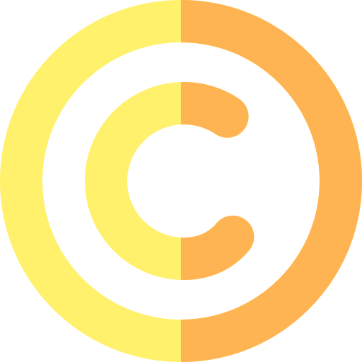 auteursrechten Basic Rounded Flat icoon