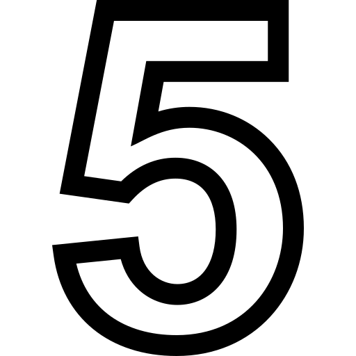 다섯 Basic Straight Lineal icon