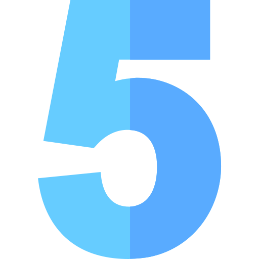 Five Basic Straight Flat icon
