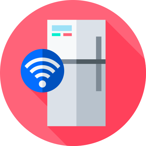 Smart fridge Flat Circular Flat icon