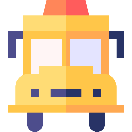 schoolbus Basic Straight Flat icoon