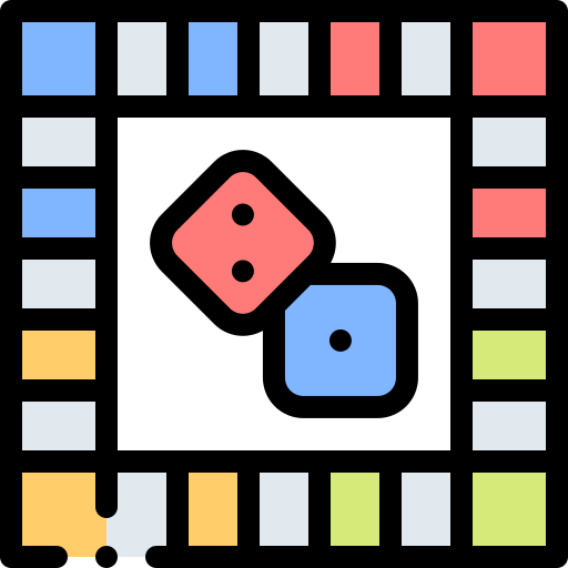 보드 게임 Detailed Rounded Lineal color icon