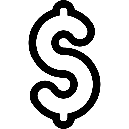 dólar Basic Rounded Lineal Ícone