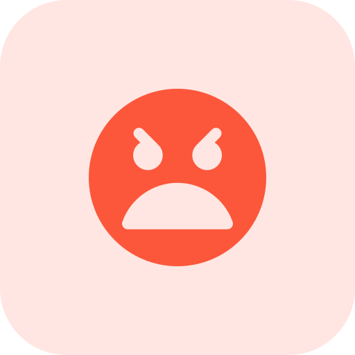 Angry face Pixel Perfect Tritone icon
