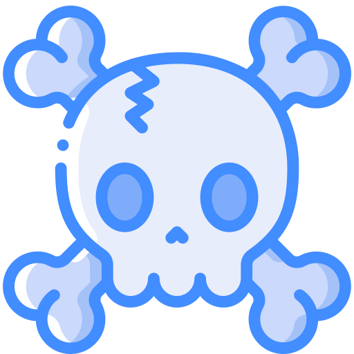 Skull and bones Basic Miscellany Blue icon