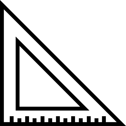 삼각자 Detailed Straight Lineal icon
