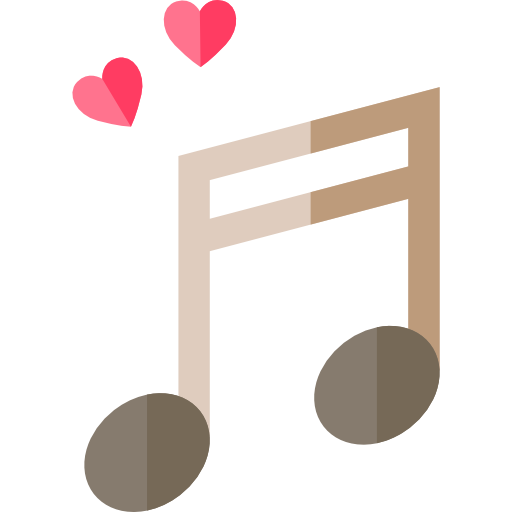 Romantic music Basic Straight Flat icon