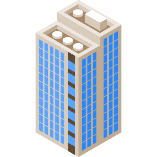 edificio Isometric Flat icono