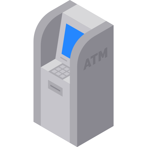 bankomat Isometric Flat ikona