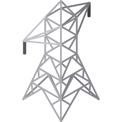 Электрическая башня Isometric Flat иконка