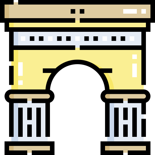 arco del triunfo Detailed Straight Lineal color icono