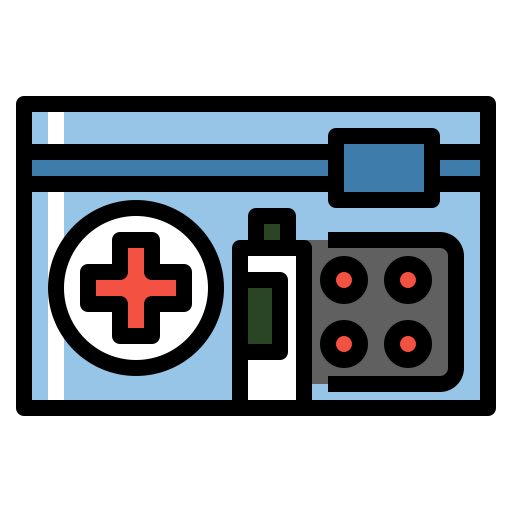 kit de primeros auxilios dDara Lineal Color icono