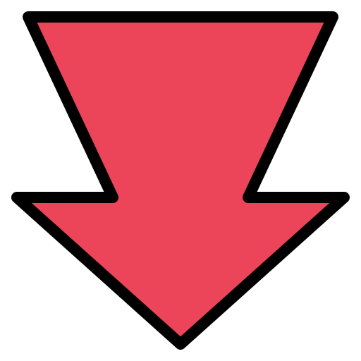 flecha hacia abajo Payungkead Lineal Color icono