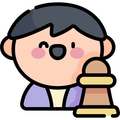 giocatore di scacchi Kawaii Lineal color icona