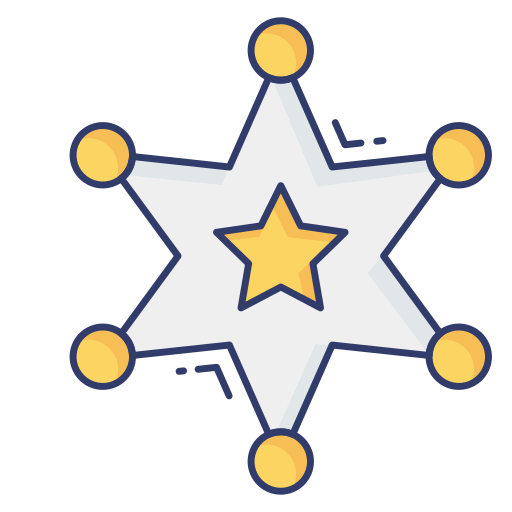 odznaka policyjna Dinosoft Lineal Color ikona