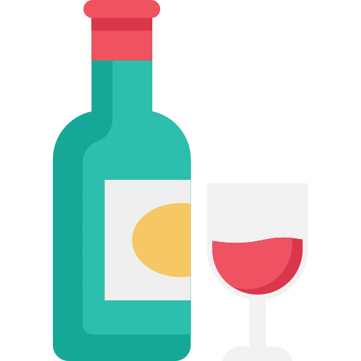 와인 잔 Dinosoft Flat icon