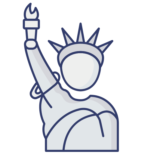 statua della libertà Dinosoft Lineal Color icona