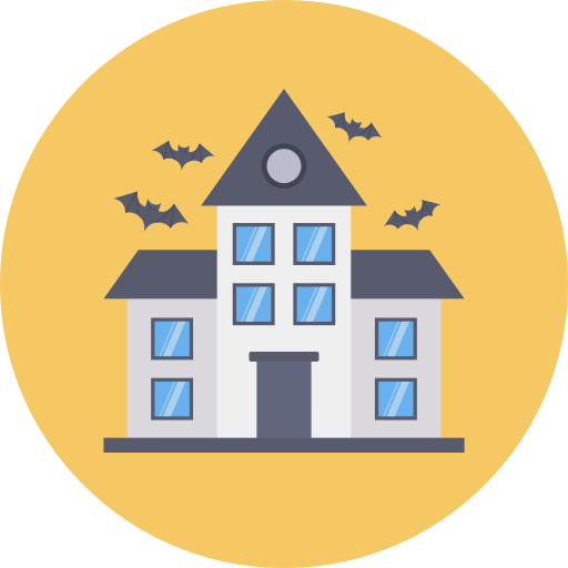 Haunted house Dinosoft Circular icon