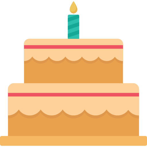 pastel de cumpleaños Dinosoft Flat icono