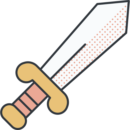 espada Detailed Offset Lineal color icono