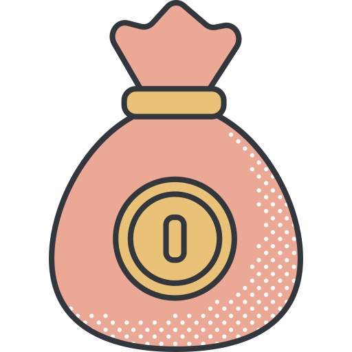 bolsa de dinero Detailed Offset Lineal color icono