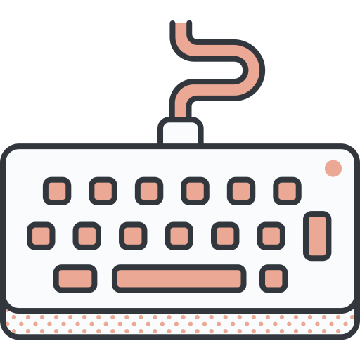 キーボード Detailed Offset Lineal color icon