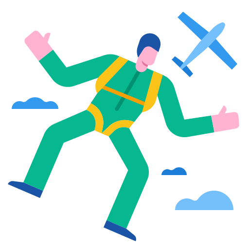 parachutespringen Generic Flat icoon