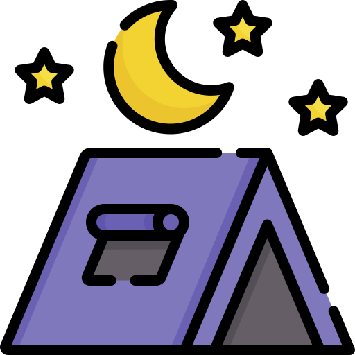 kampeer tent Special Lineal color icoon