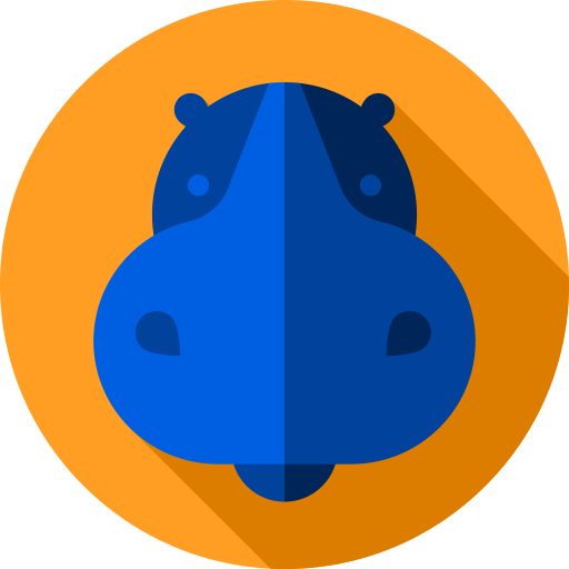 nijlpaard Flat Circular Flat icoon