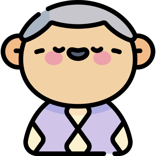 anciano Kawaii Lineal color icono