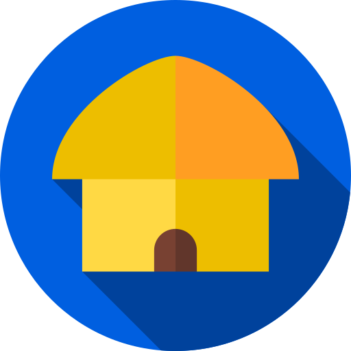 Hut Flat Circular Flat icon