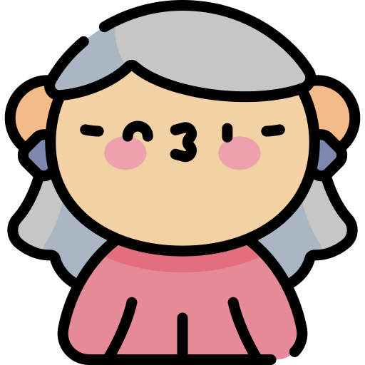 Old woman Kawaii Lineal color icon