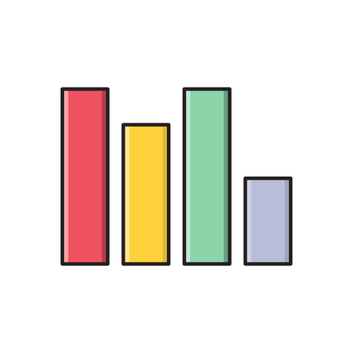 gráfico de barras Vector Stall Lineal Color icono