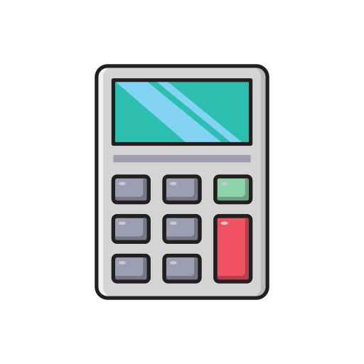 Calculator Vector Stall Lineal Color icon