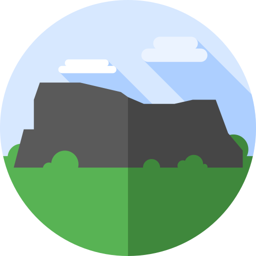 montaña de la mesa Flat Circular Flat icono
