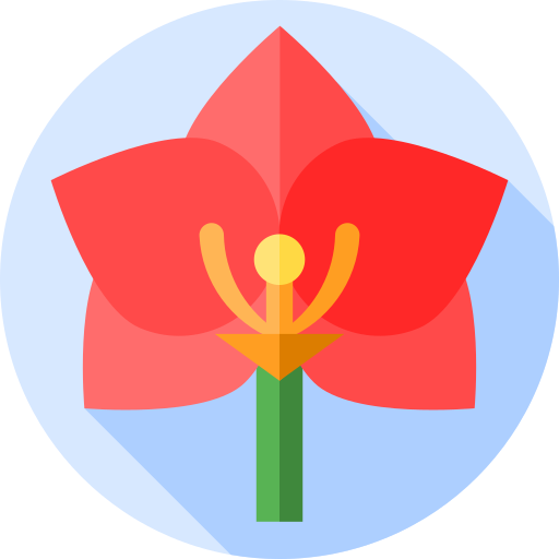 orquídea Flat Circular Flat icono