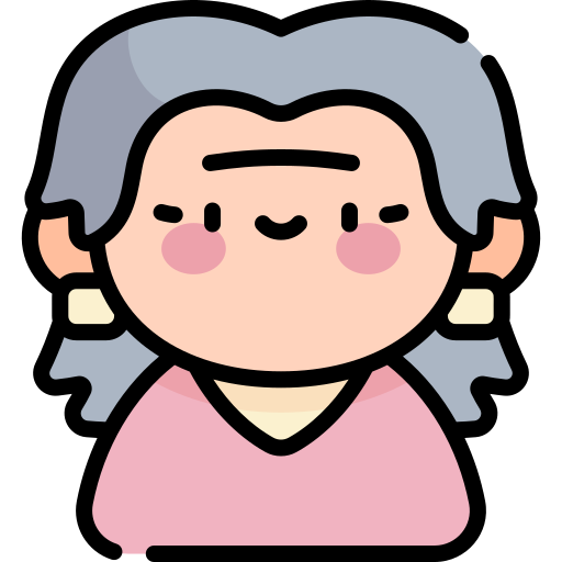 vieille femme Kawaii Lineal color Icône